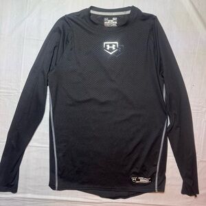 Under Armour Baseball Fitted Heat Gear Mens S Long Sleeve Shirt Black